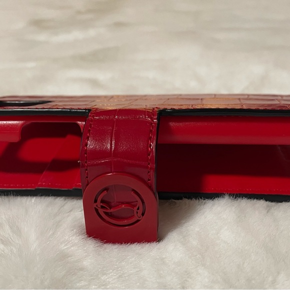 Christian Louboutin Red Leather iPhone Case w/Card Slots & Metal Snap Closure - Picture 2 of 13